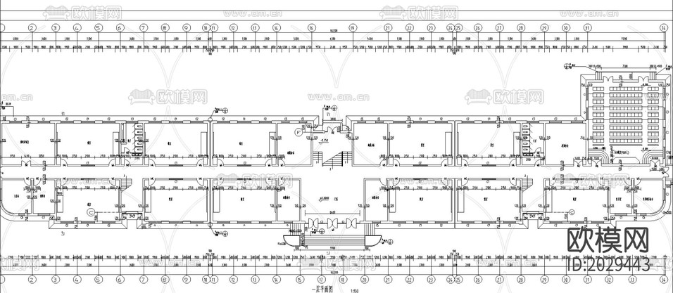 教学楼建筑cad施工图下载(渲染图2)