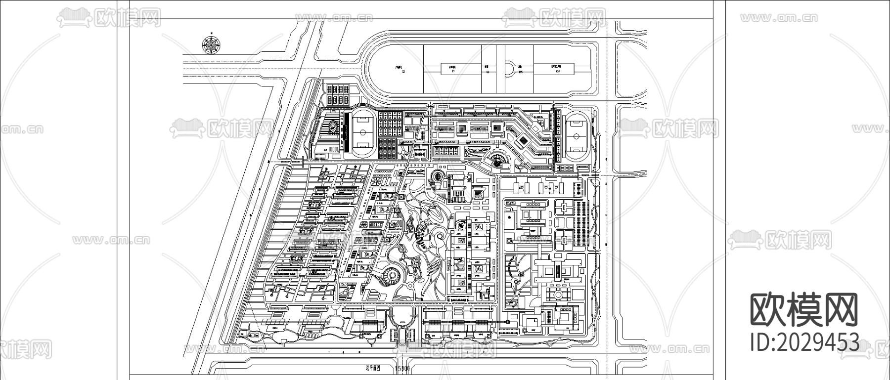 校园规划cad施工图下载（渲染图1）