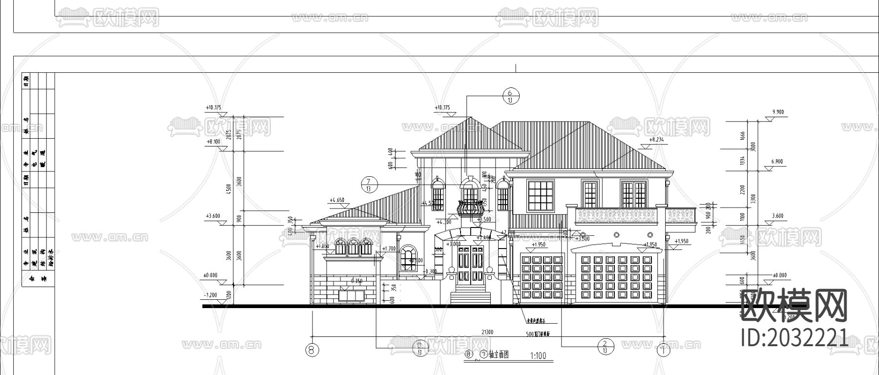 别墅建筑cad施工图-免费3dmax模型库-欧模网