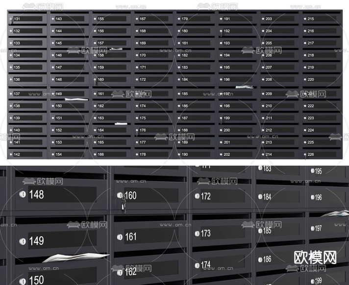 现代邮箱信箱3d模型下载(渲染图1)