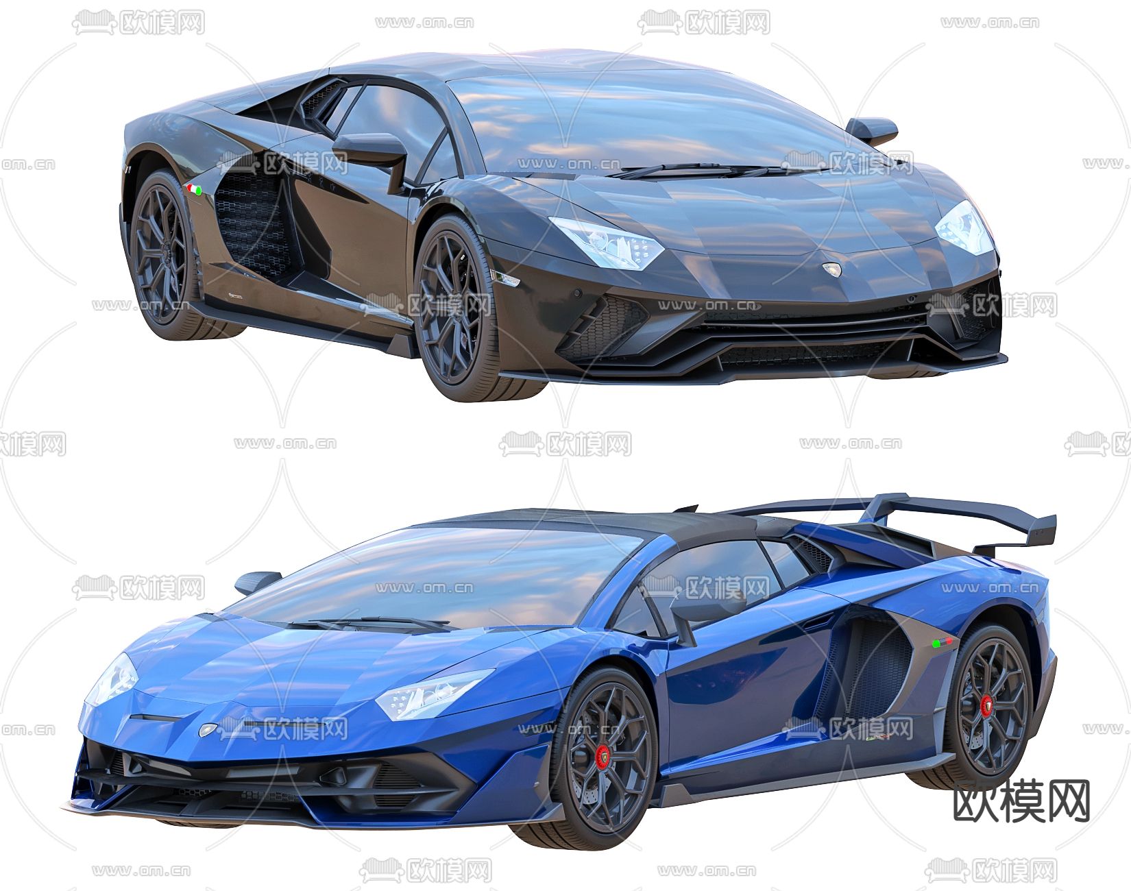 现代兰博基尼跑车轿车3d模型下载