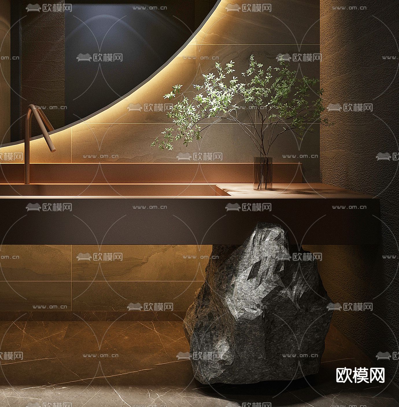 现代洗手台3d模型
