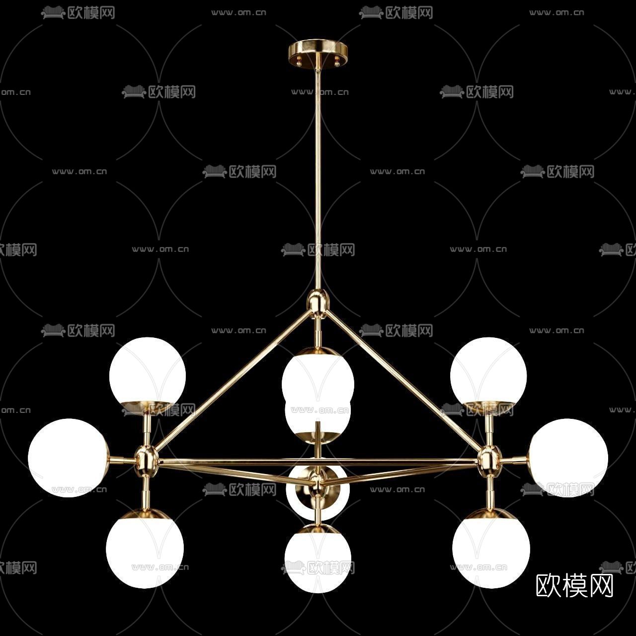 现代多头吊灯免费3d模型