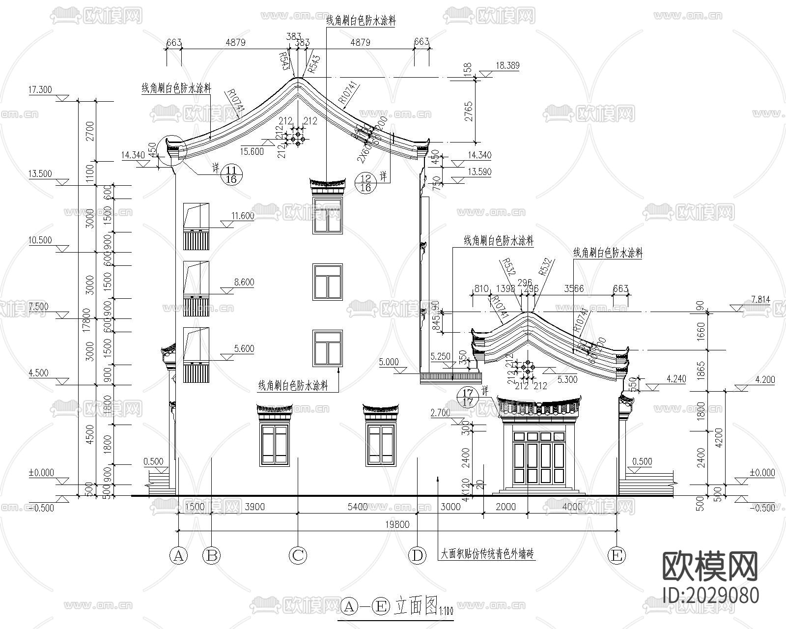 四层古建筑民居建筑下载（渲染图6）