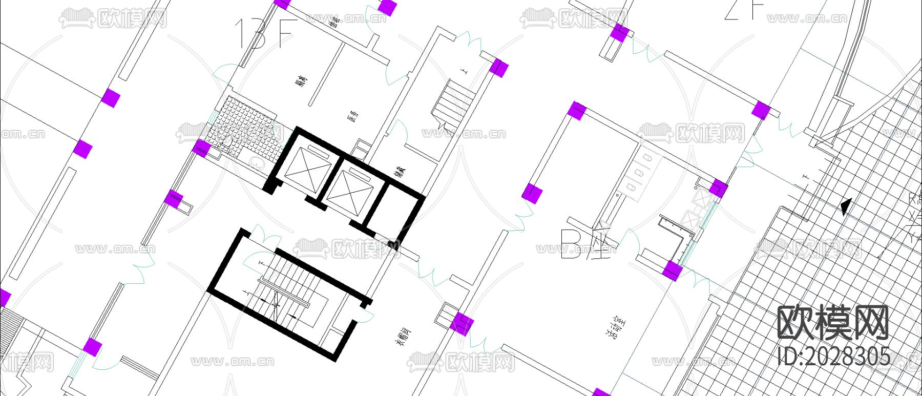 幼儿园平面图下载（渲染图2）