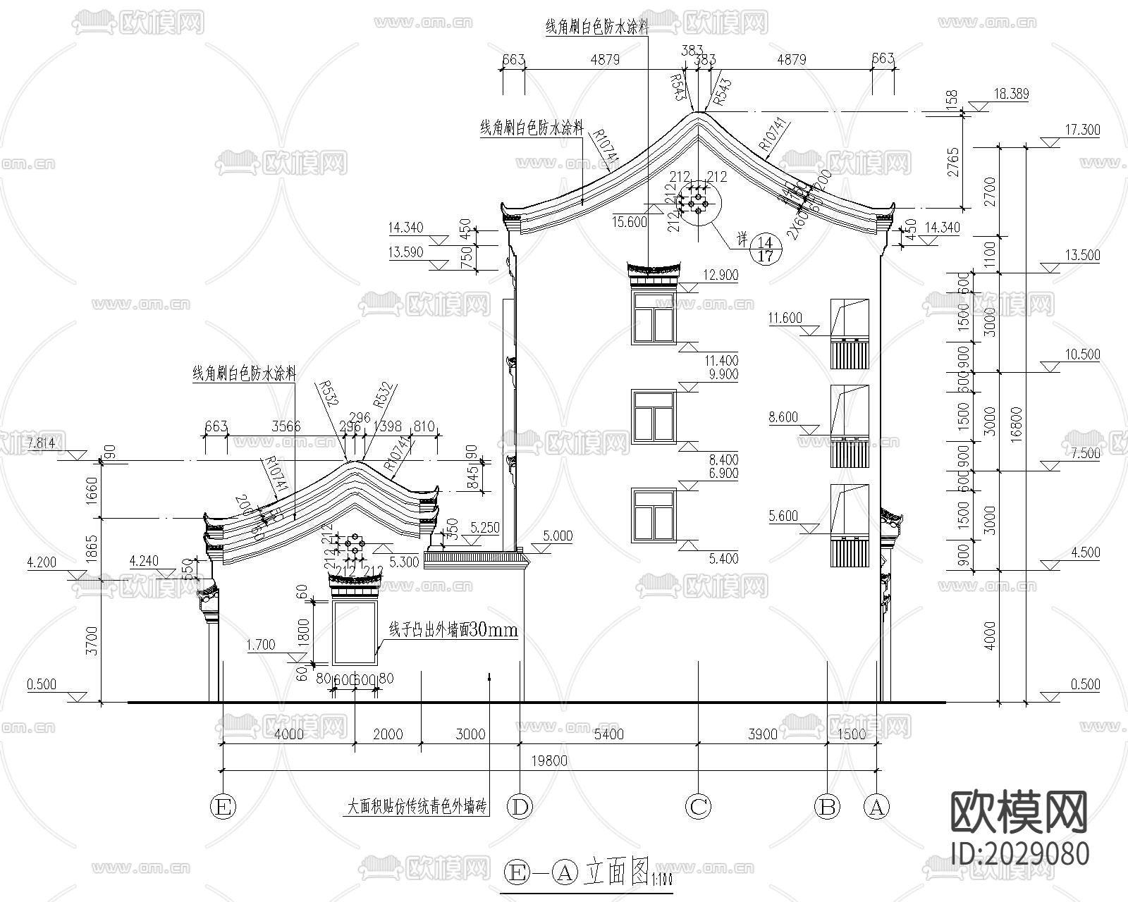 四层古建筑民居建筑下载（渲染图4）