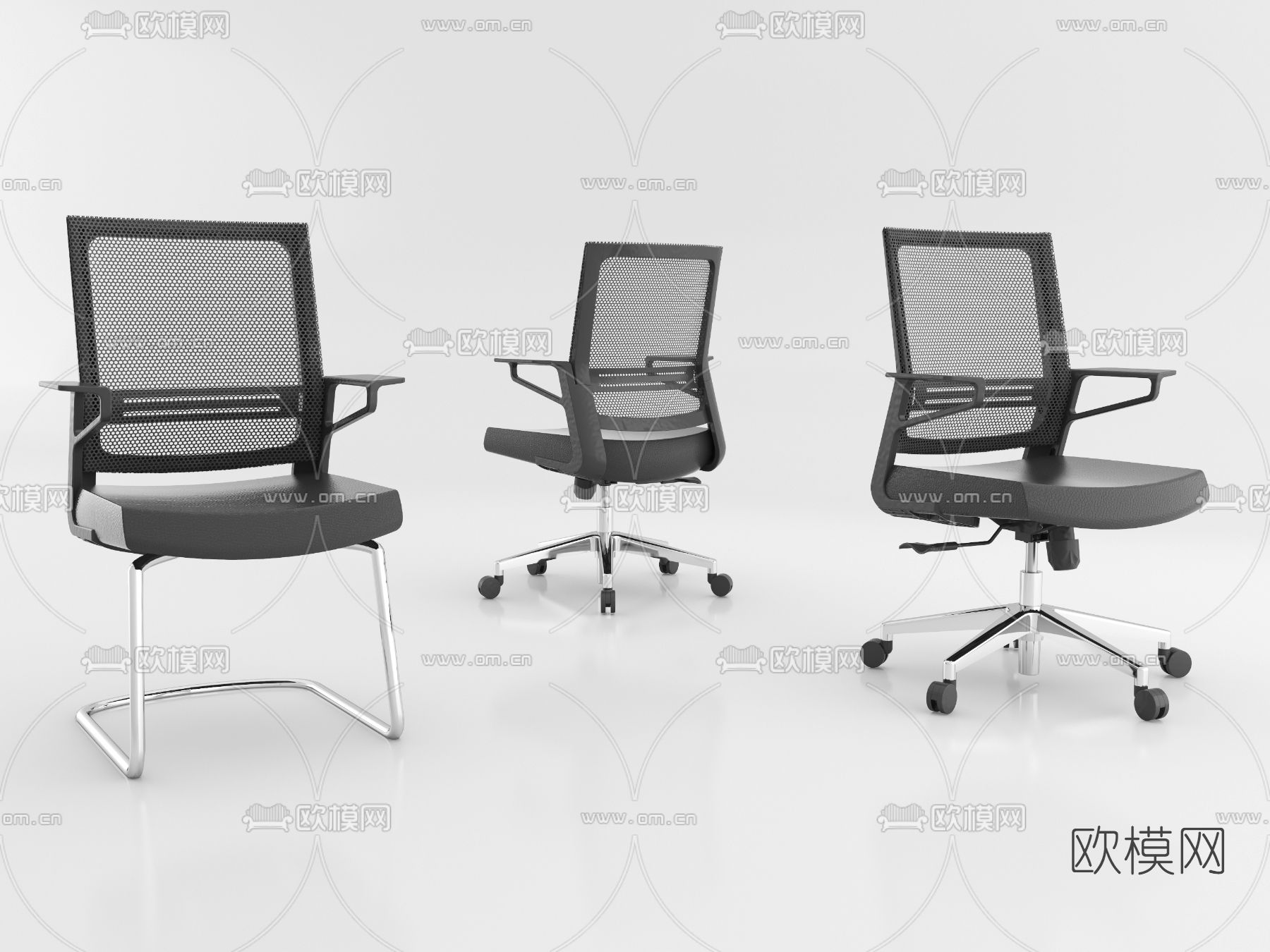 现代网布办公椅3d模型下载