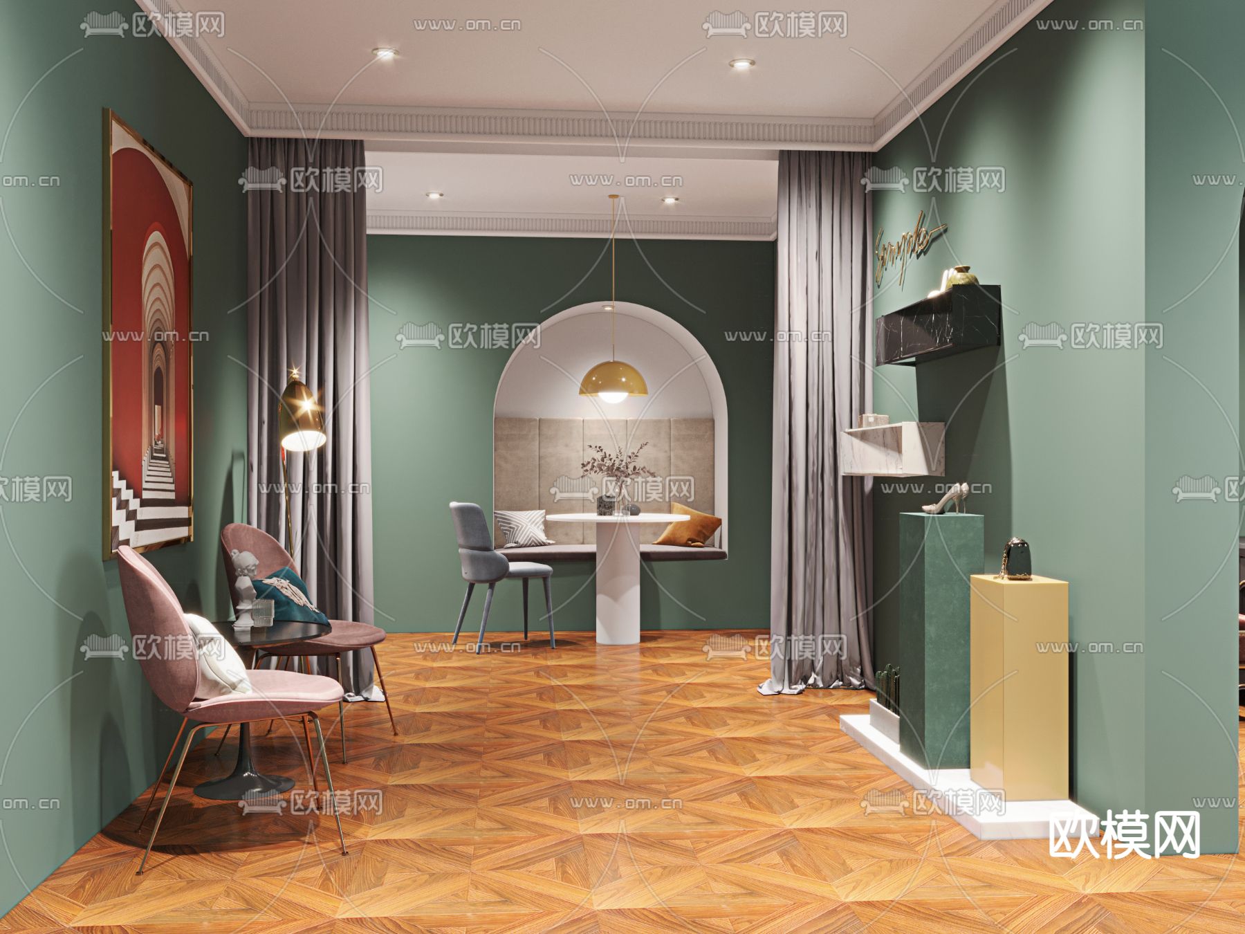 后现代婚纱摄影店3d模型