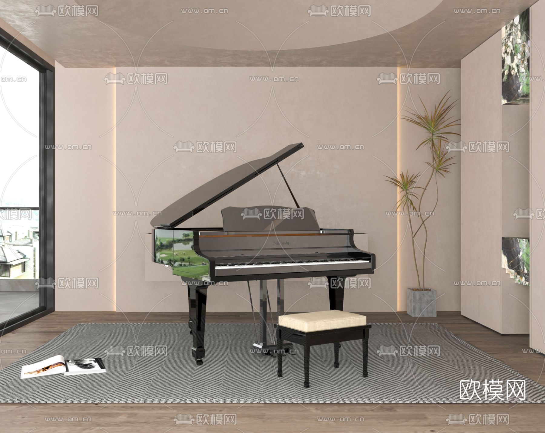 现代钢琴3d模型下载