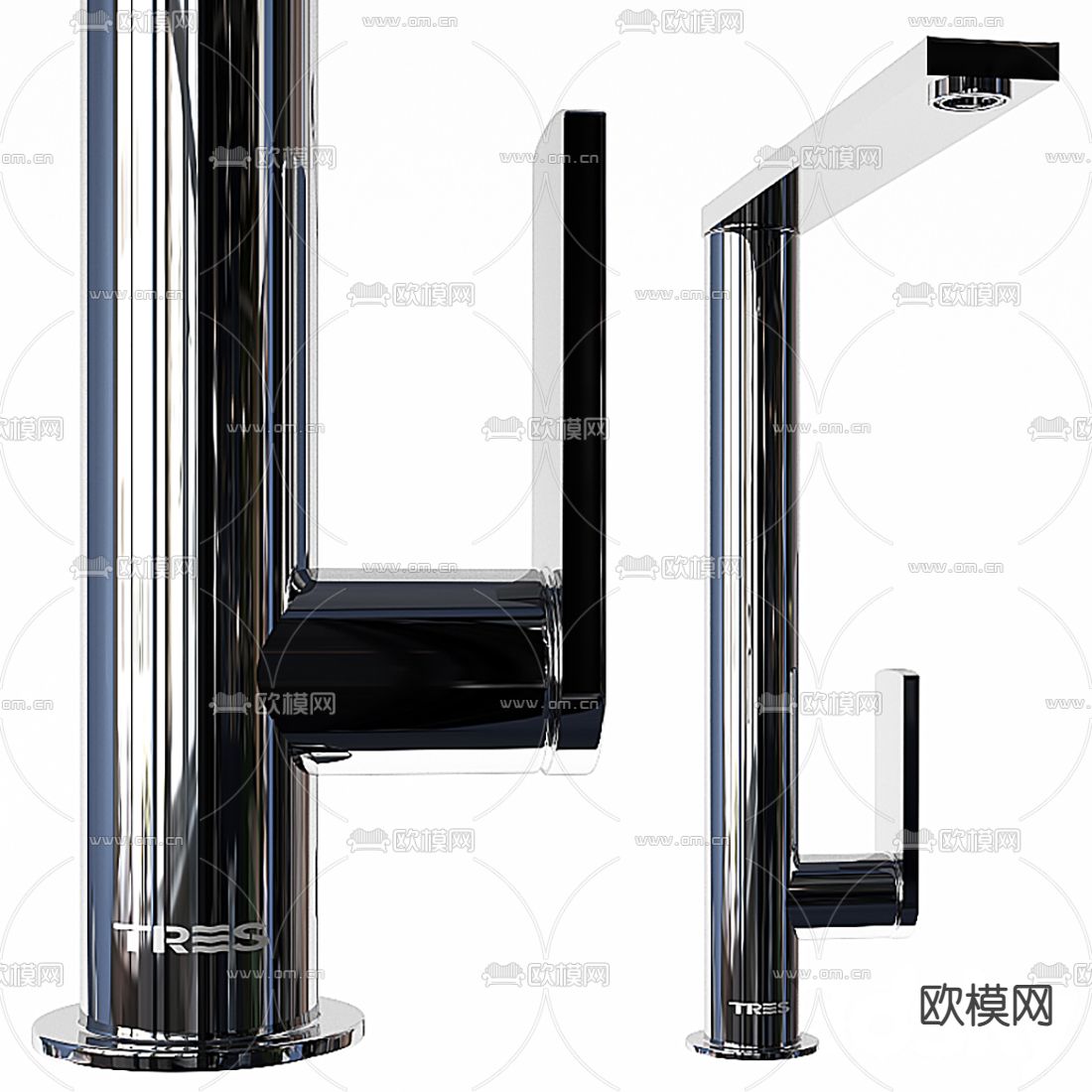 现代不锈钢水龙头3d模型下载