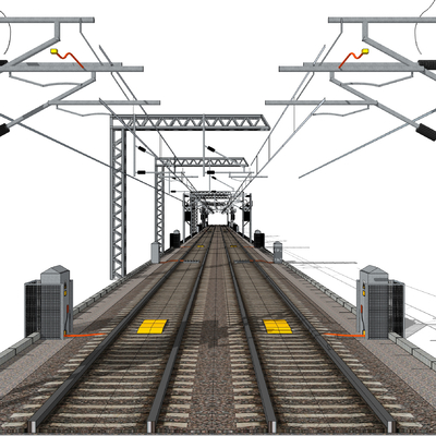 现代铁路su模型 