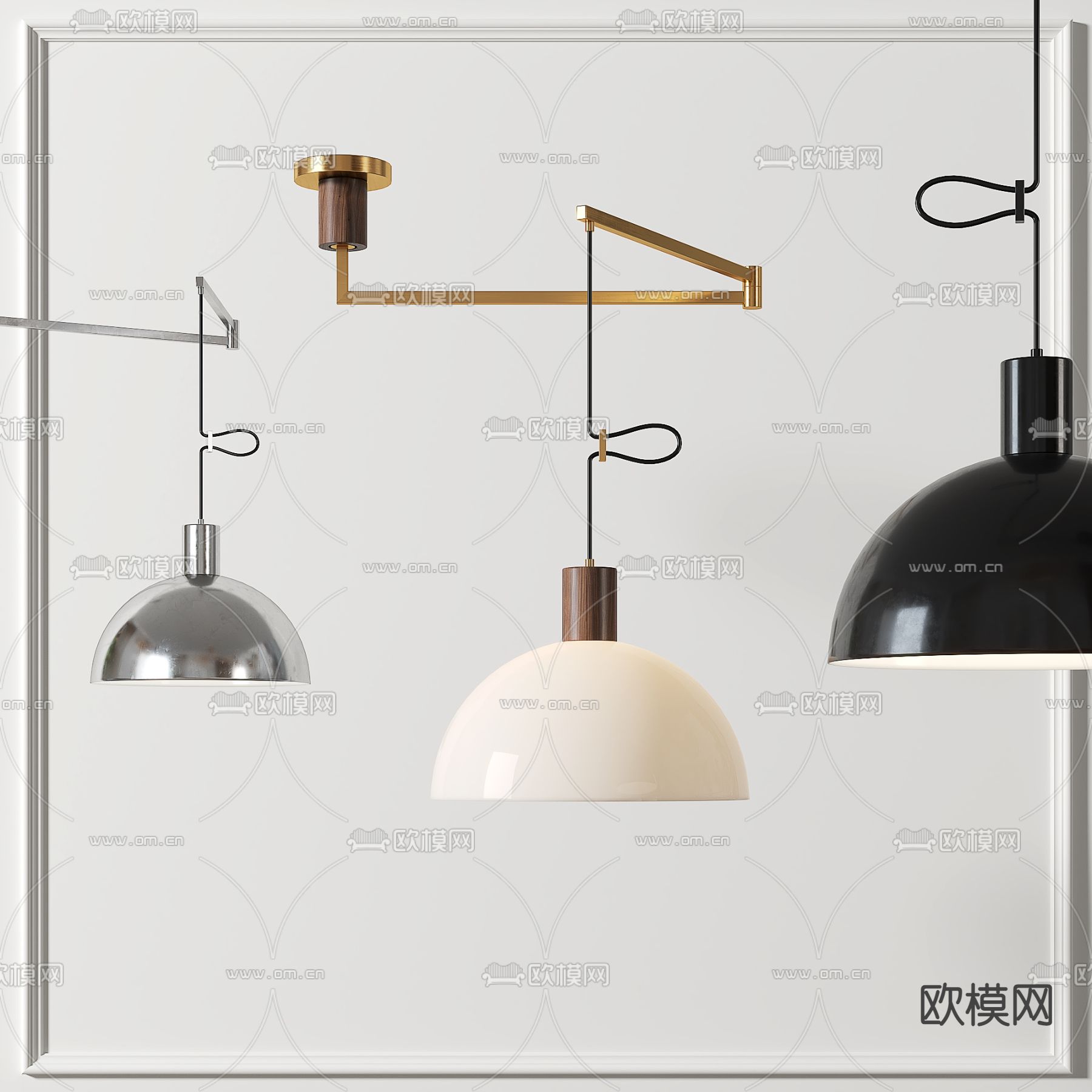 北欧轻奢吊灯3d模型下载