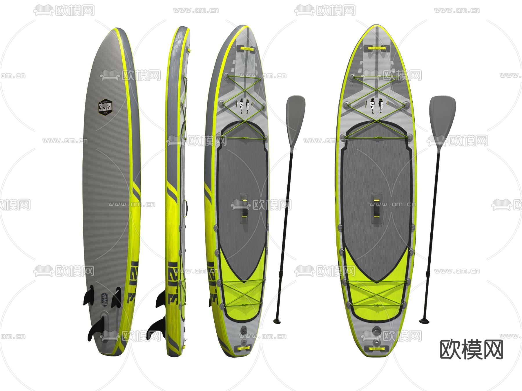 现代皮划艇快船3d模型下载