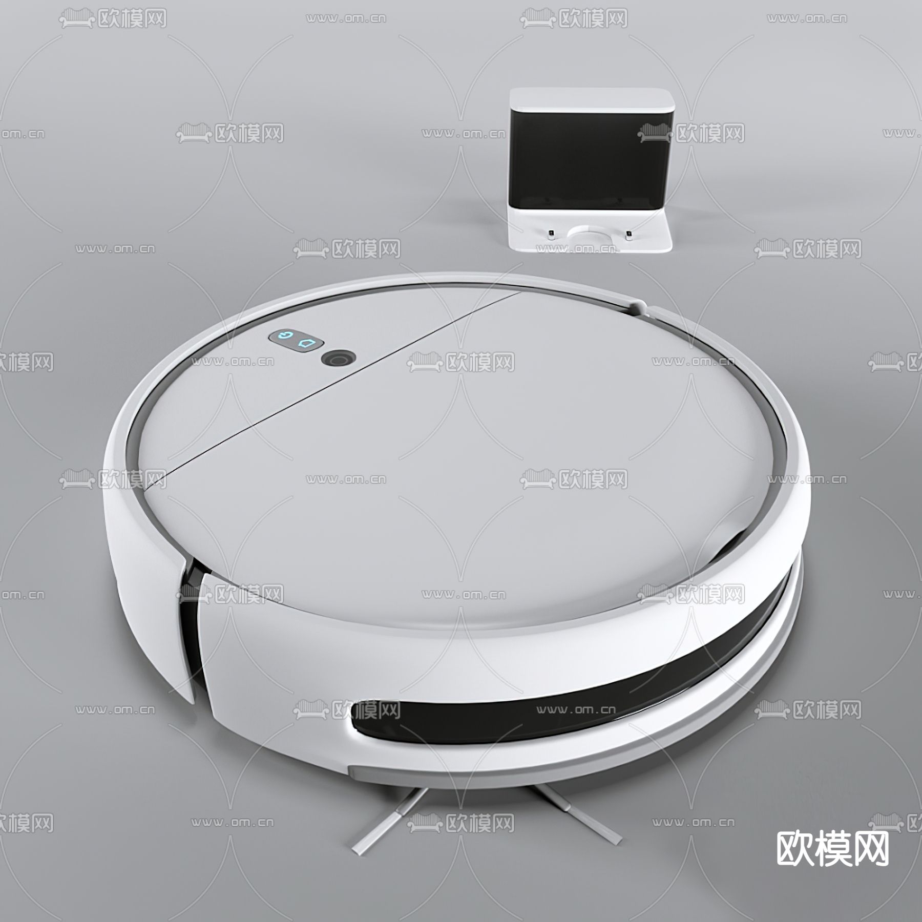 现代扫地机器人3d模型