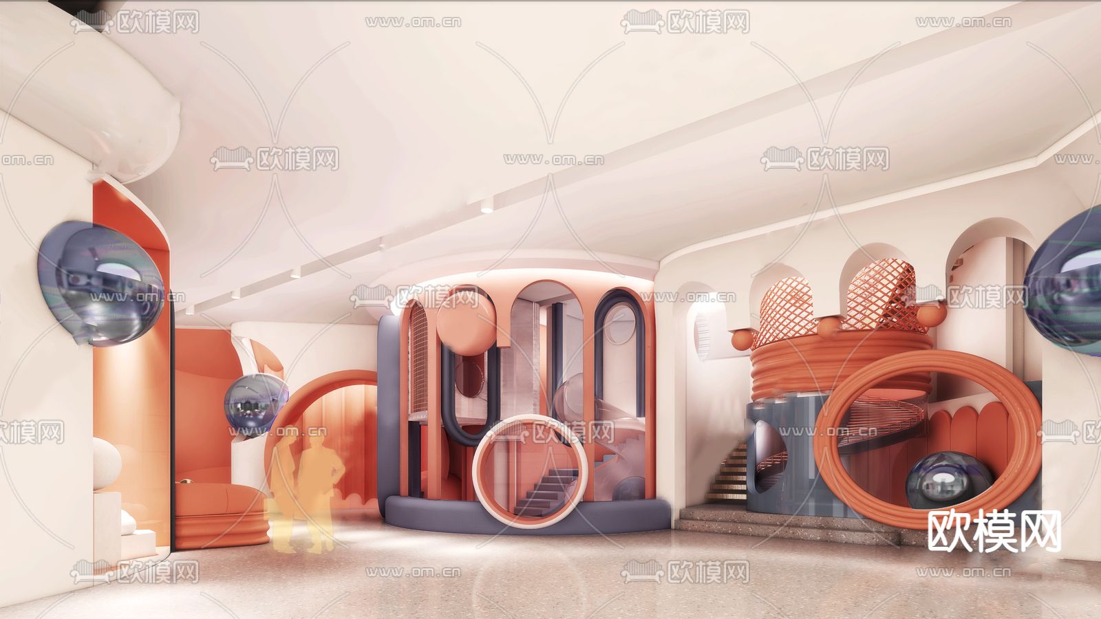 现代儿童园su模型下载（渲染图2）