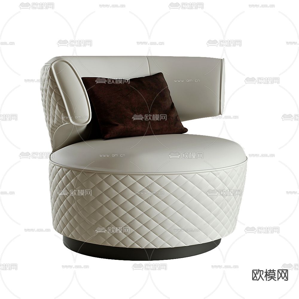 现代皮革单人沙发3d模型下载