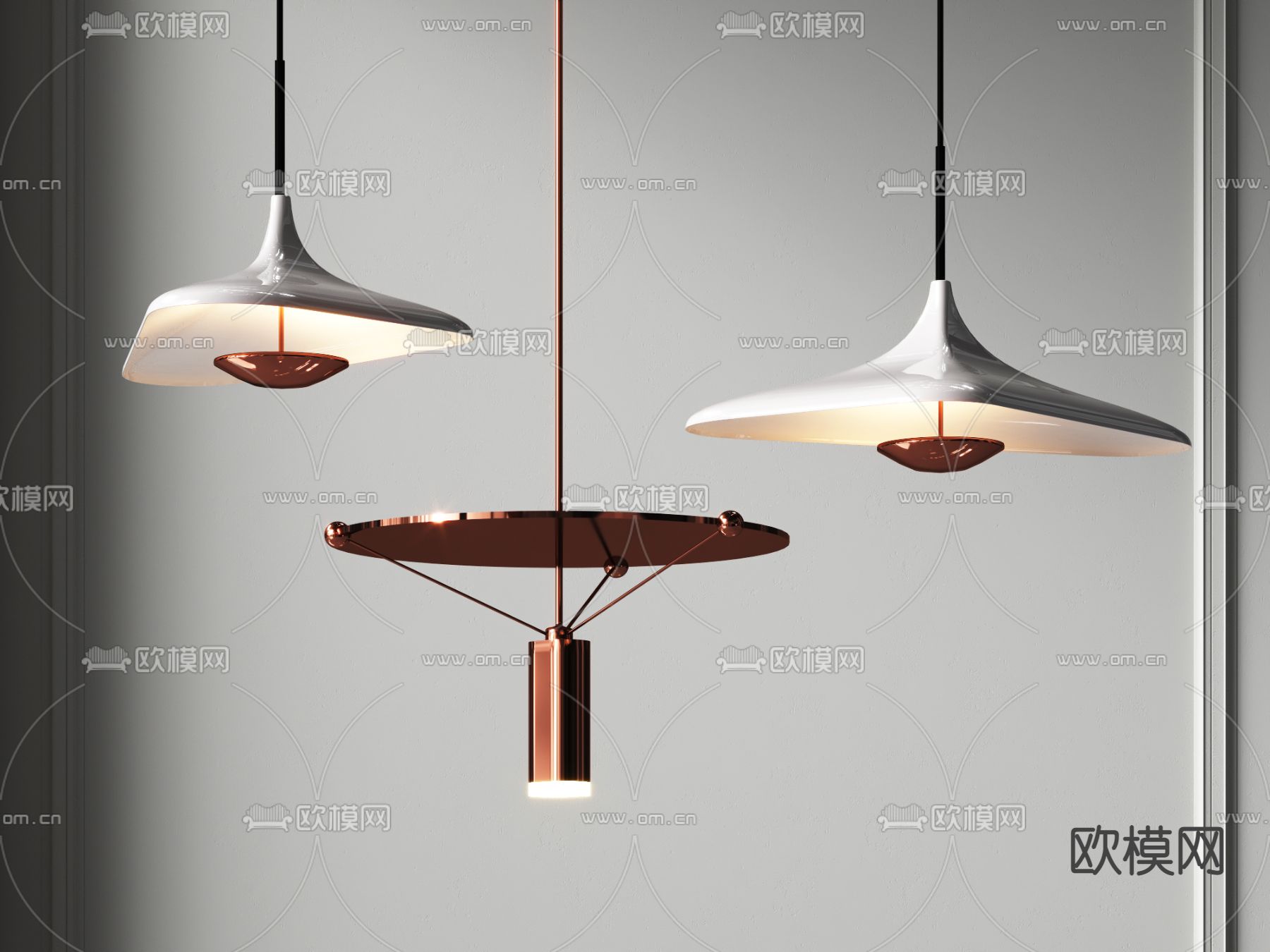 现代轻奢吊灯3d模型下载