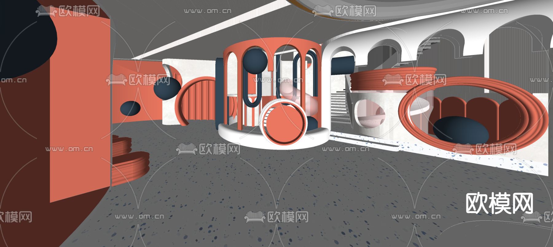 现代儿童园su模型下载（渲染图4）