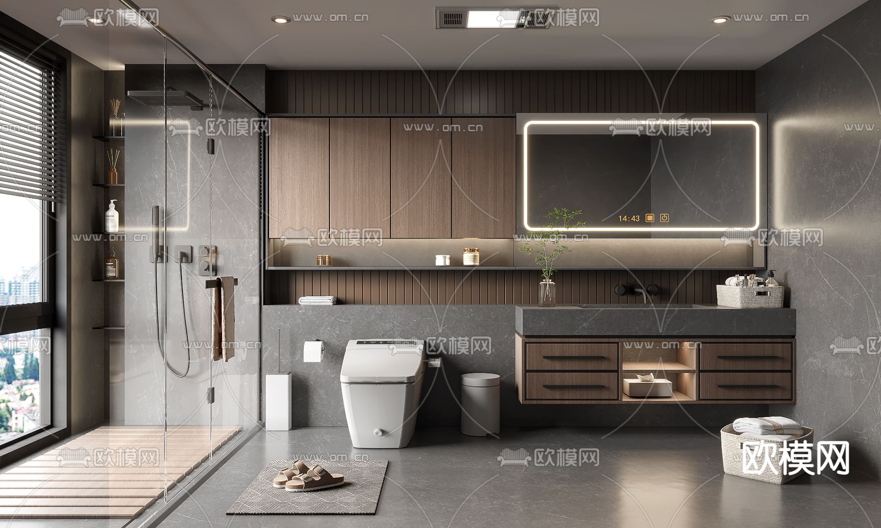 现代浴室卫生间su模型