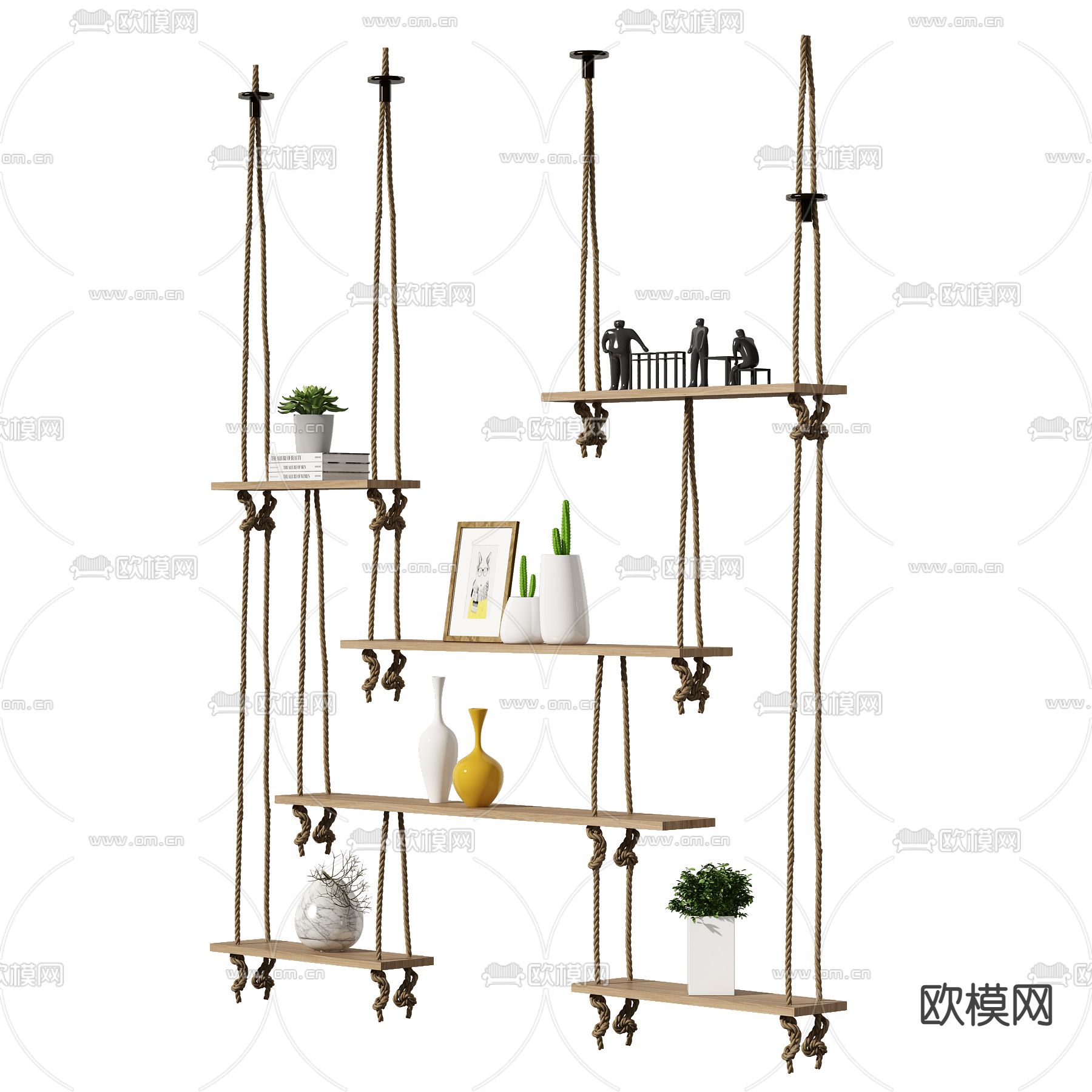 北欧实木吊柜3d模型下载