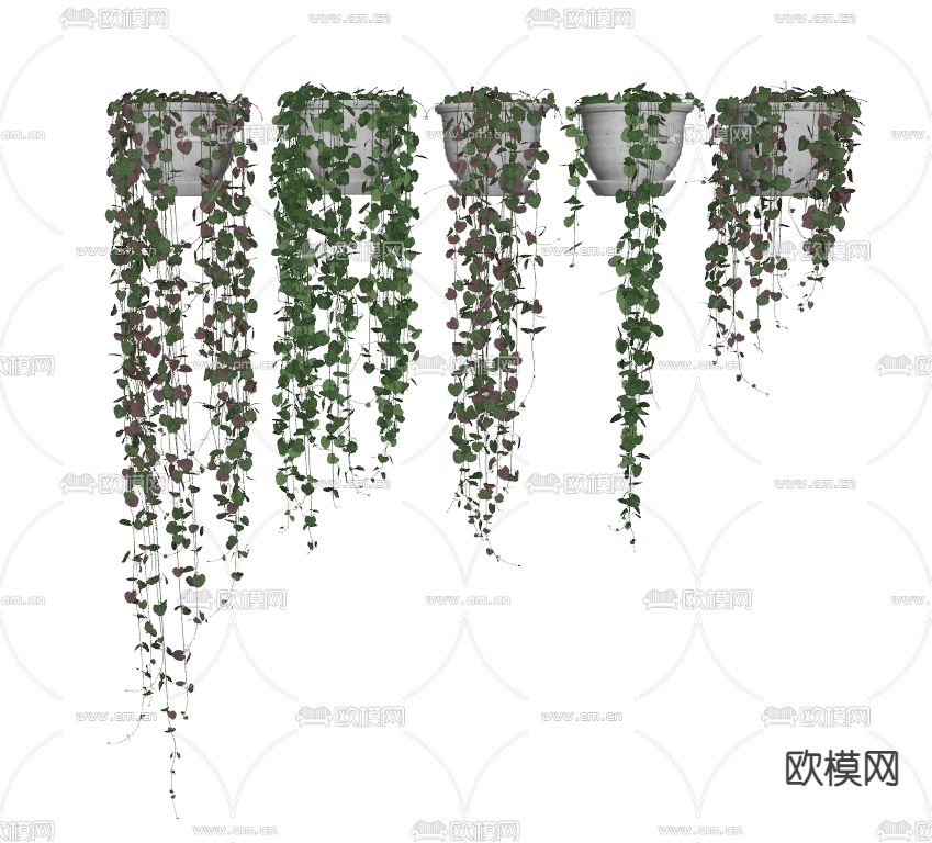现代植物藤蔓su模型下载（渲染图2）