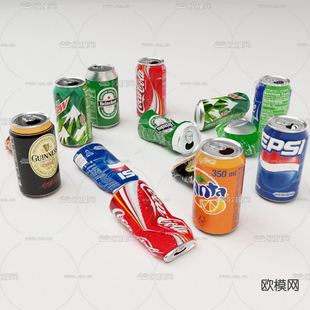 现代汽水饮料3d模型下载（渲染图1）
