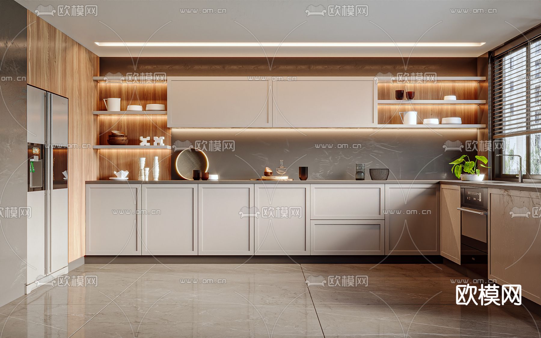 北欧厨房3d模型下载
