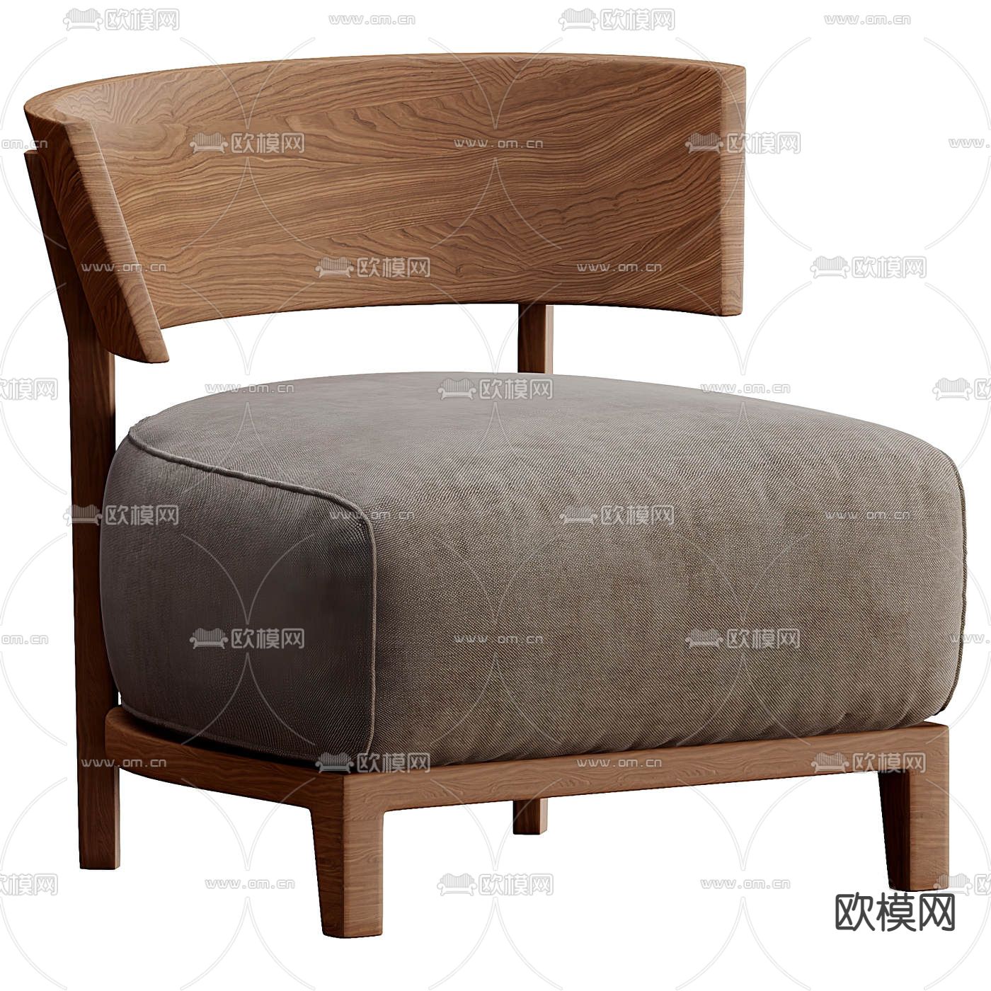 FLEXFORM 实木休闲椅3d模型下载（渲染图2）