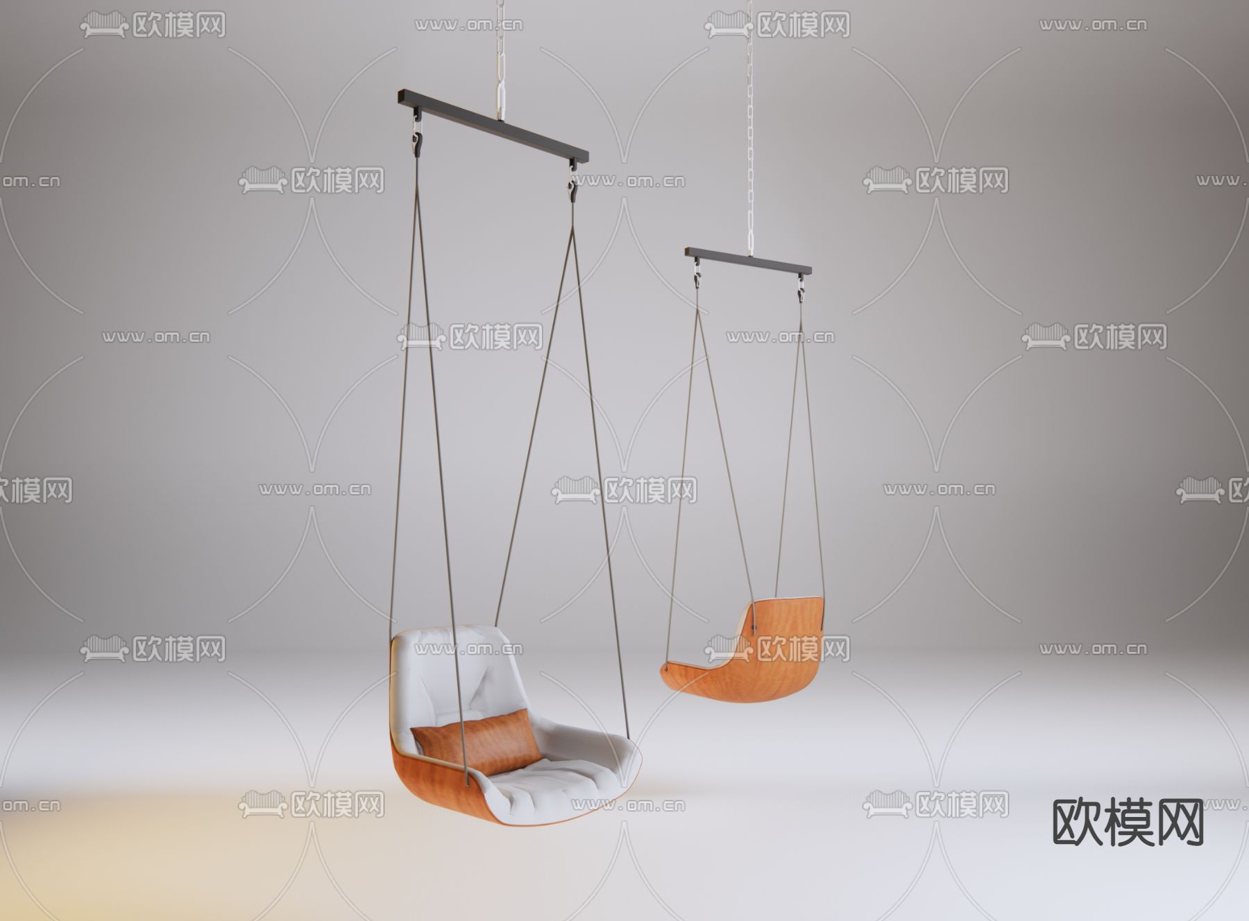 现代布艺休闲吊椅su模型