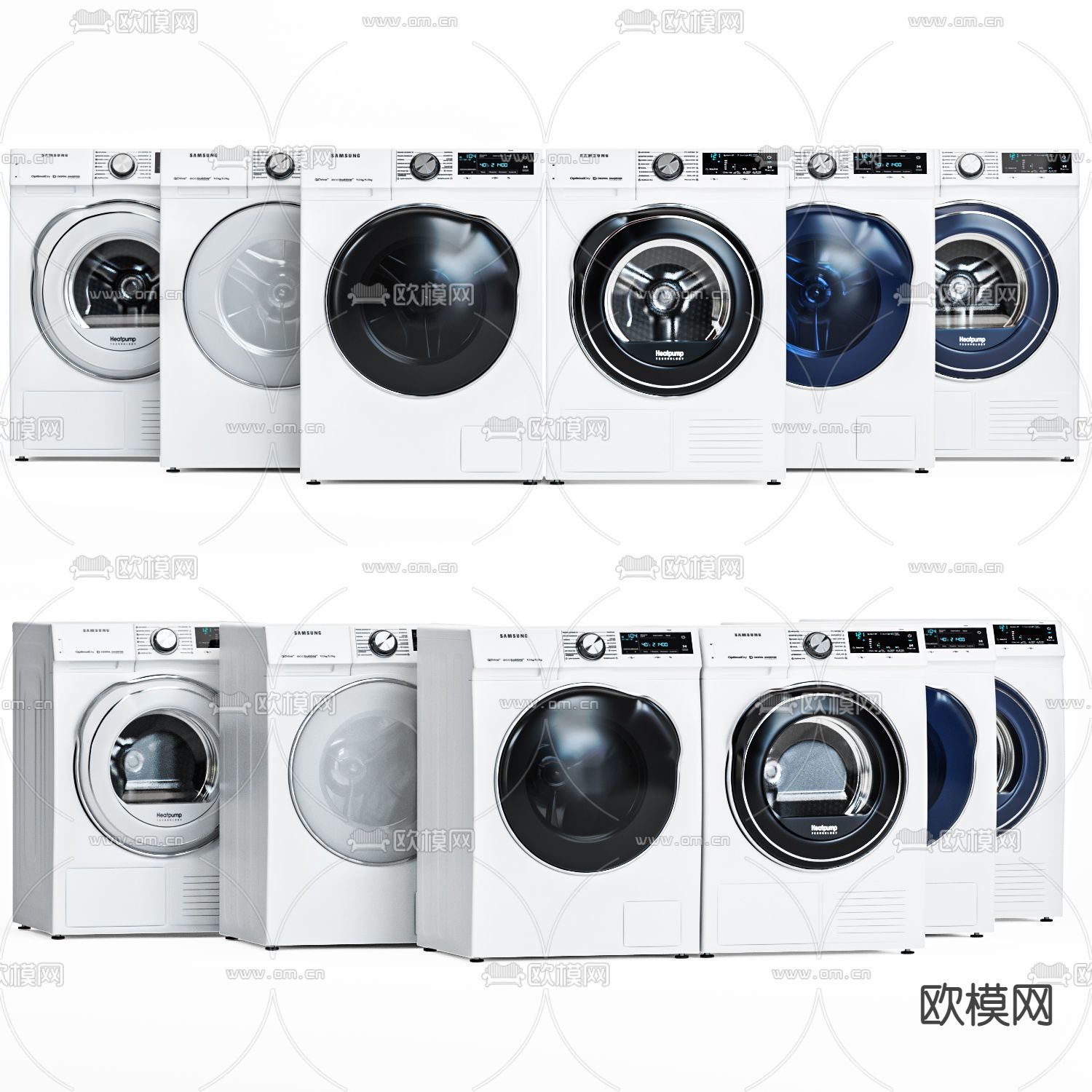 现代三星洗衣机烘干机3d模型下载