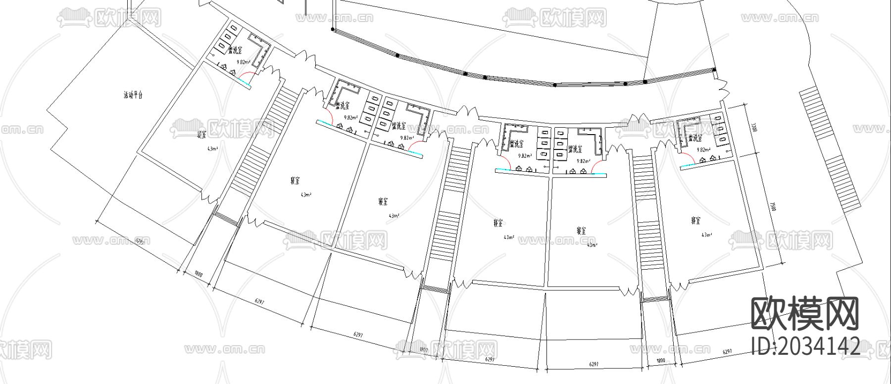 8班幼儿院cad施工图下载（渲染图2）