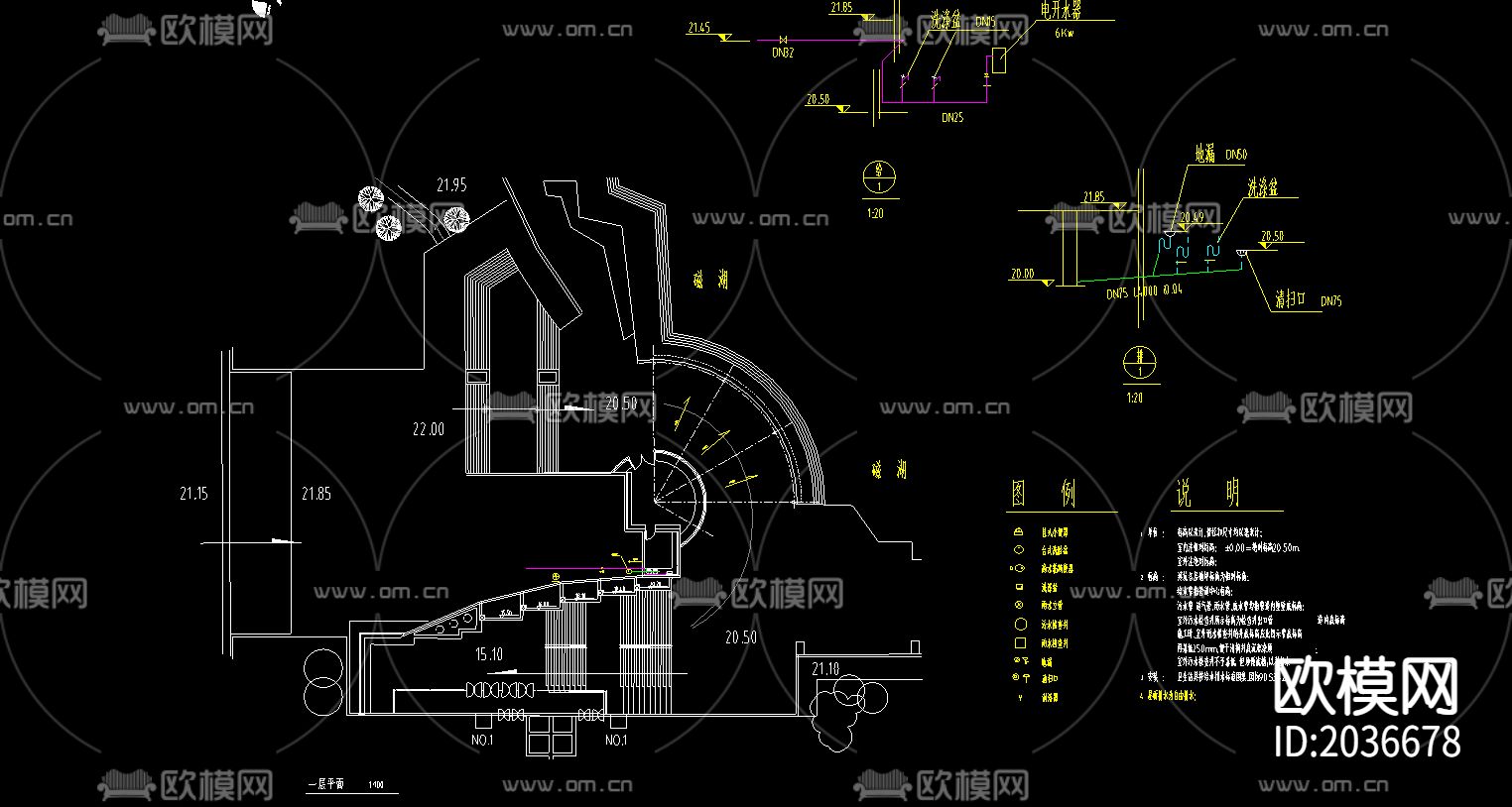 给排水系统给水cad图库下载