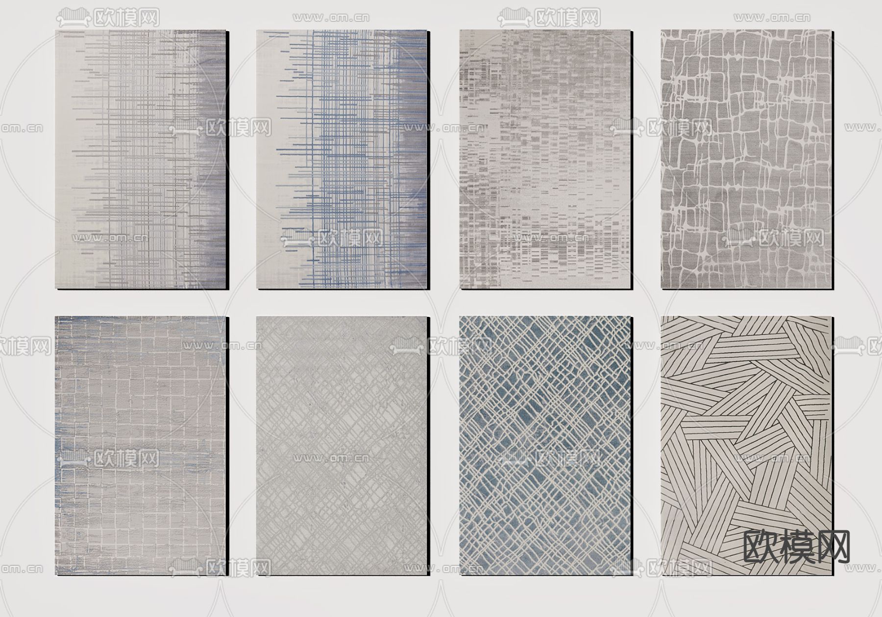 现代布艺地毯3d模型下载