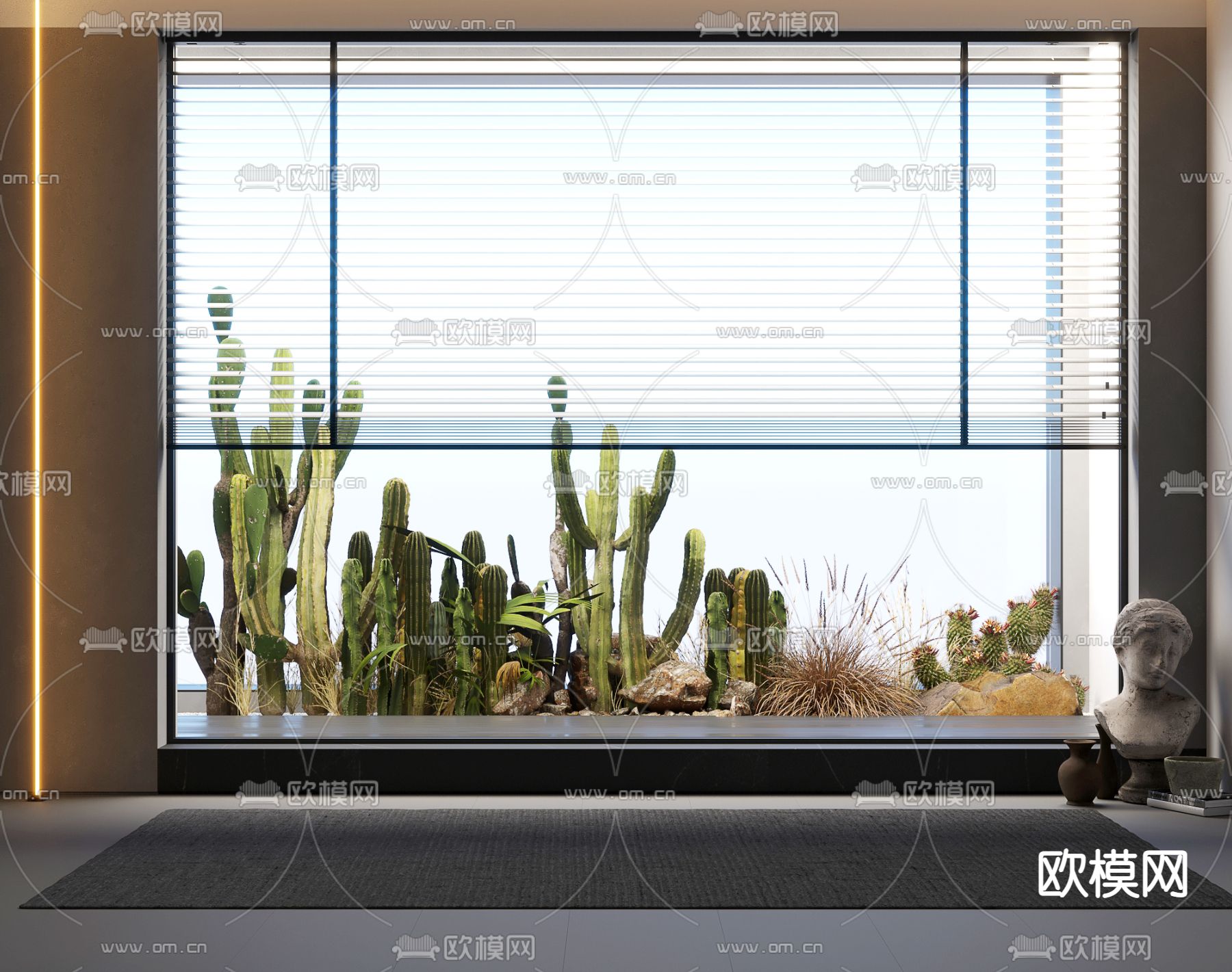 现代植物堆植物造景小品3d模型下载