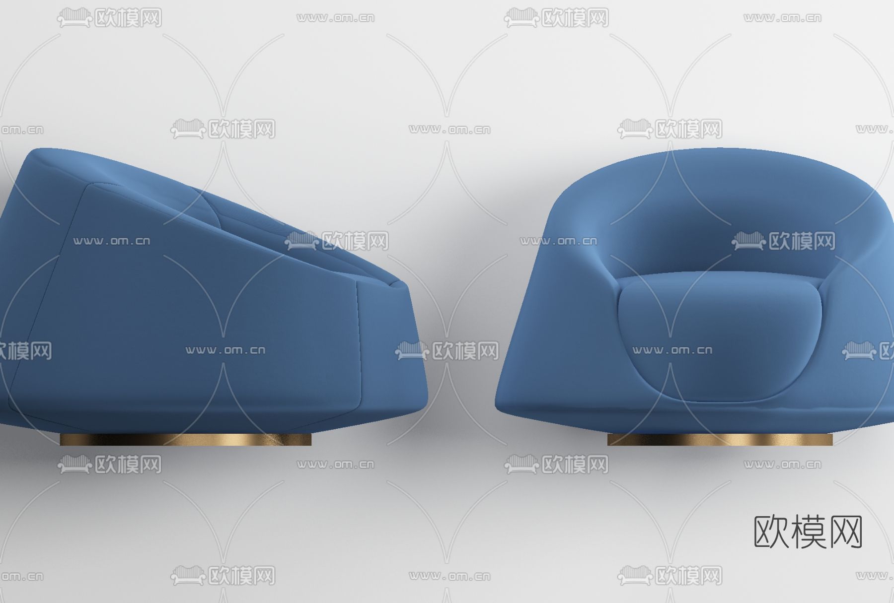 现代布艺休闲沙发免费3d模型下载