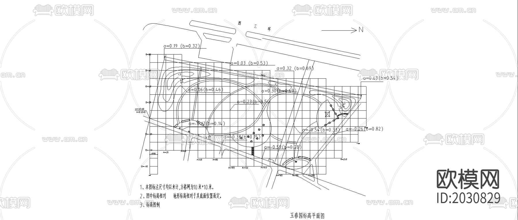 玉春园土建框架CAD施工图下载（渲染图1）