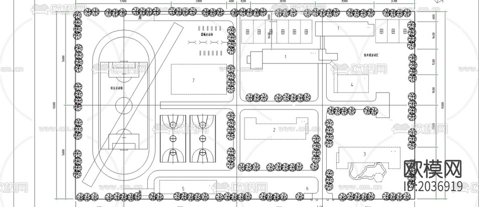 小學(xué)cad施工圖下載(渲染圖2)