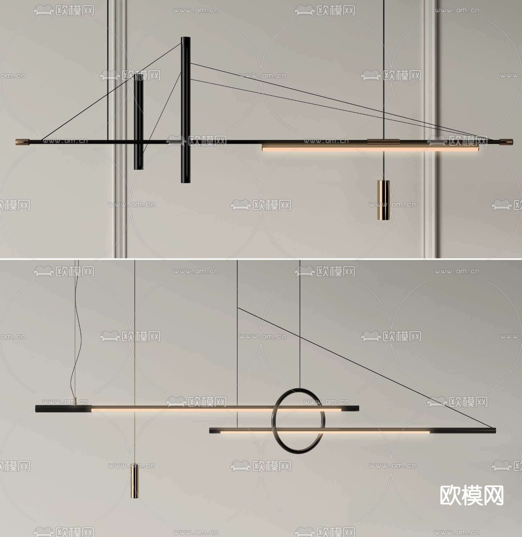 现代吊灯su模型
