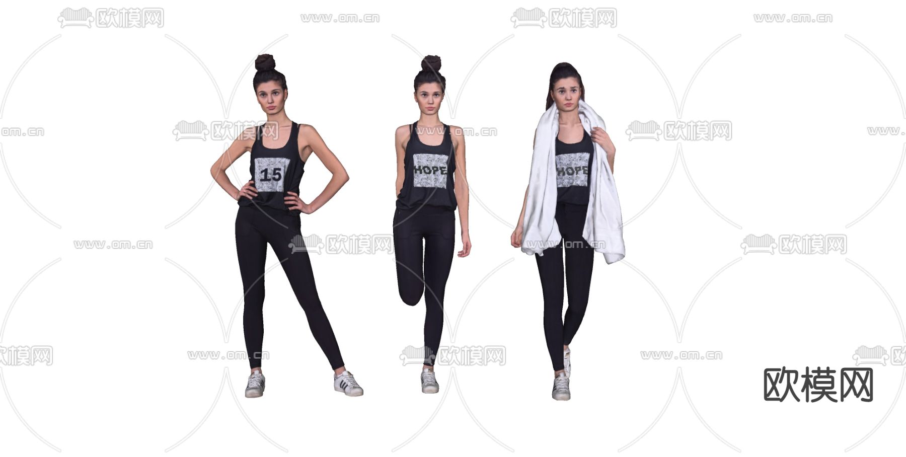 现代运动人物su模型下载（渲染图2）