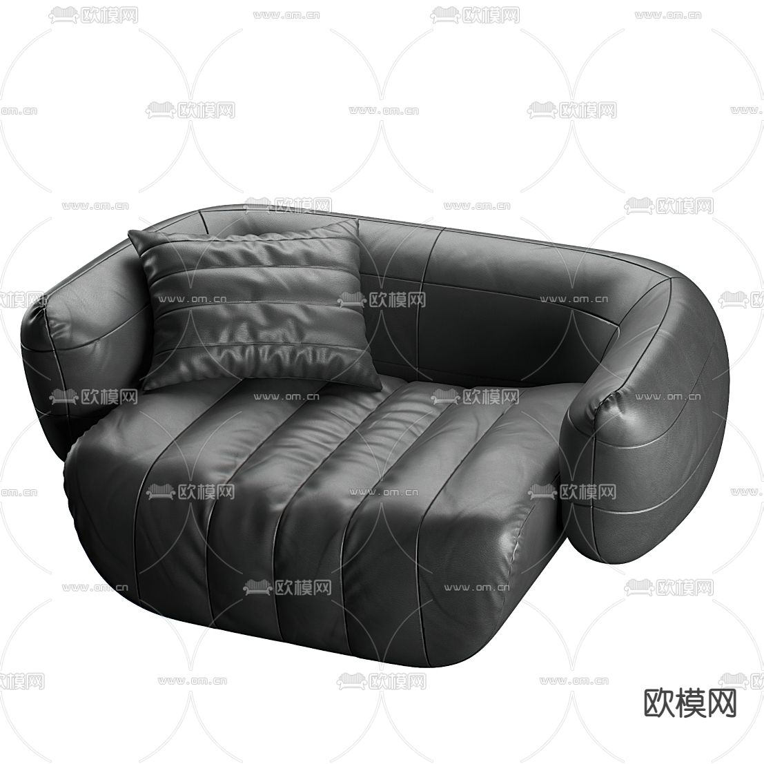 BAXTER 现代皮革休闲沙发3d模型下载（渲染图2）