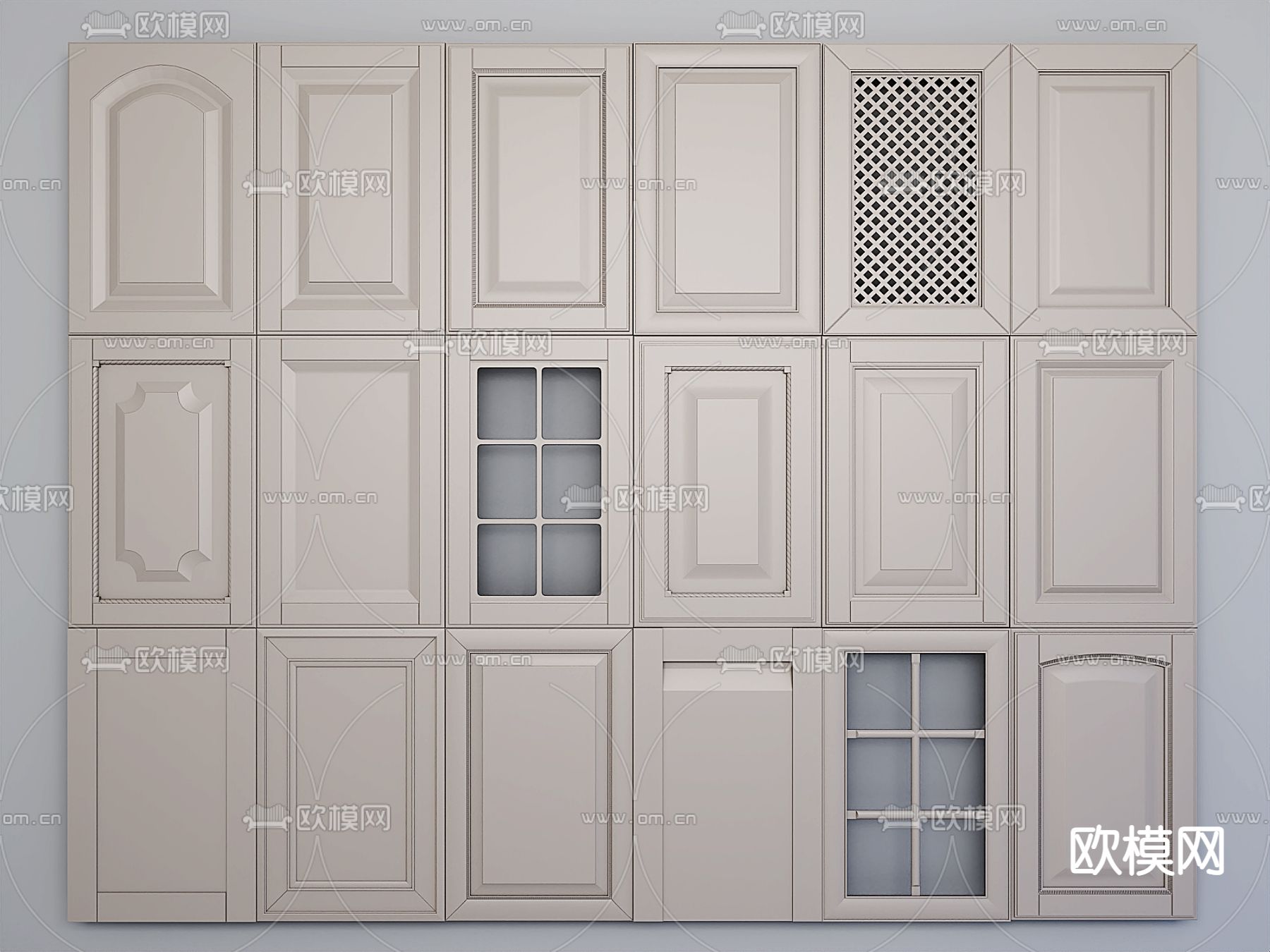 欧式护墙板免费3d模型下载