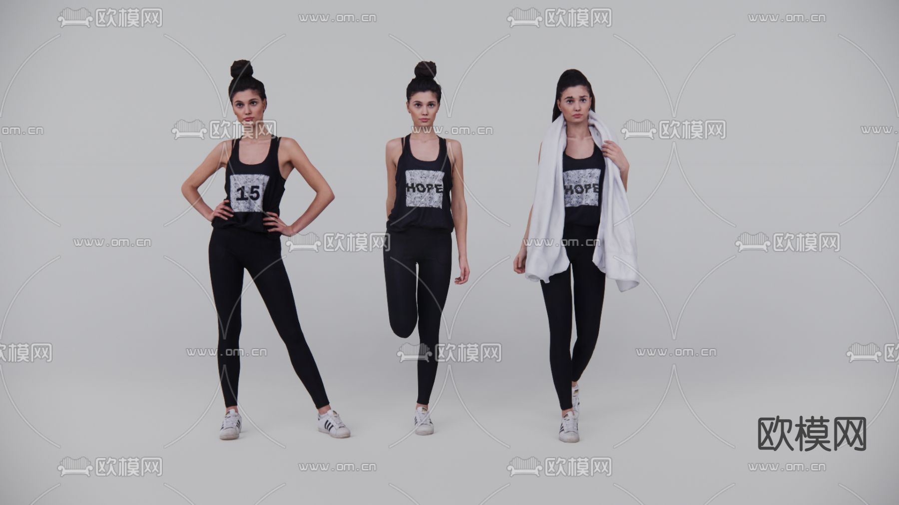 现代运动人物su模型下载（渲染图1）