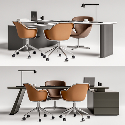 现代办公桌椅su模型