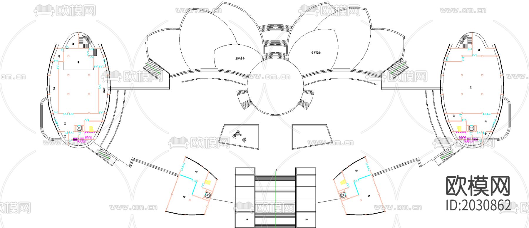 中心广场景观CAD施工图下载（渲染图2）