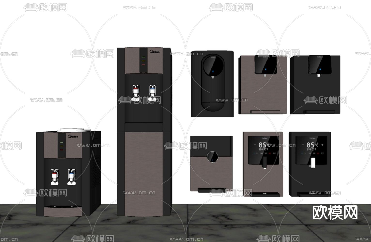 现代挂壁式饮水机su模型下载（渲染图2）