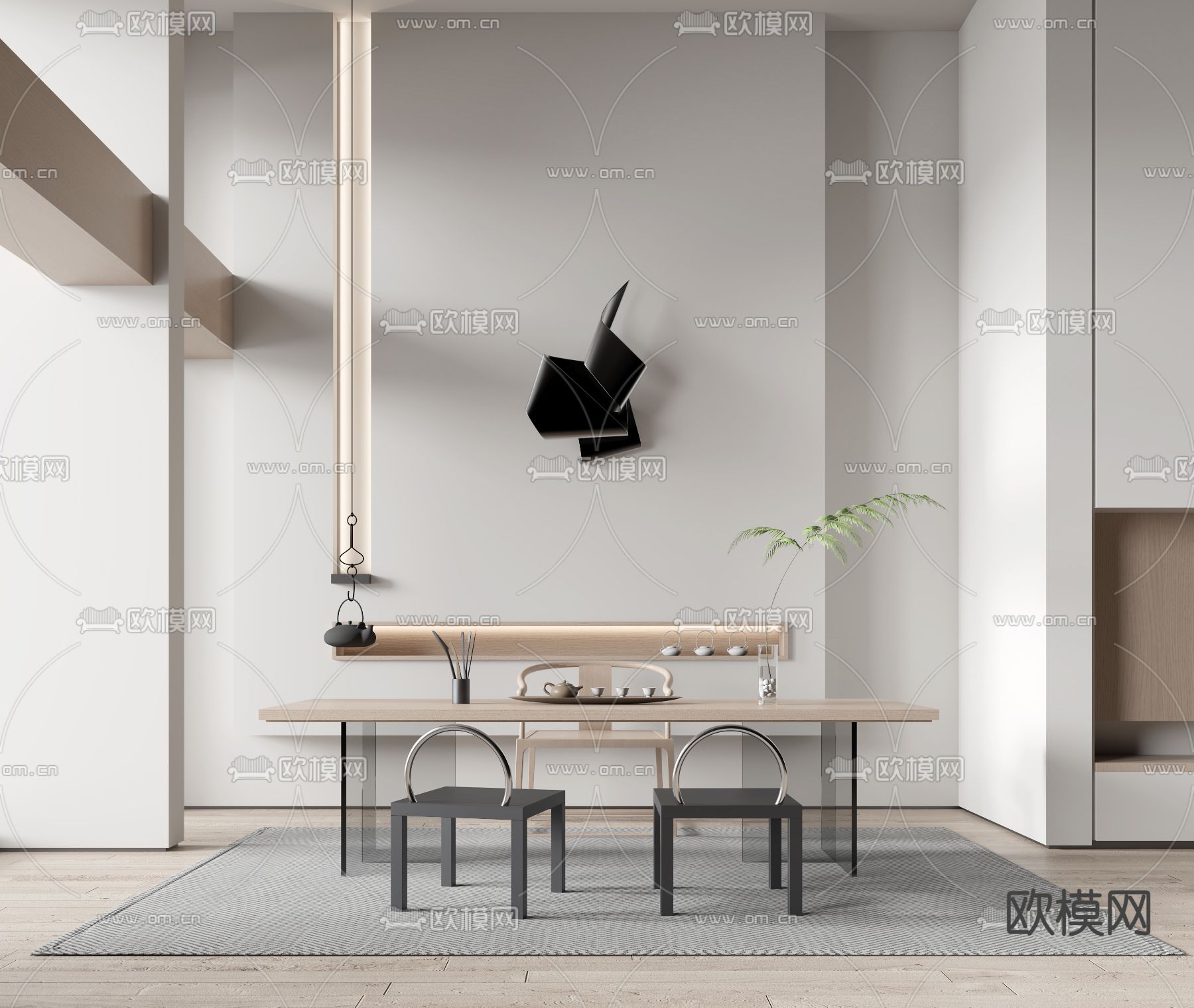 现代茶室3d模型下载