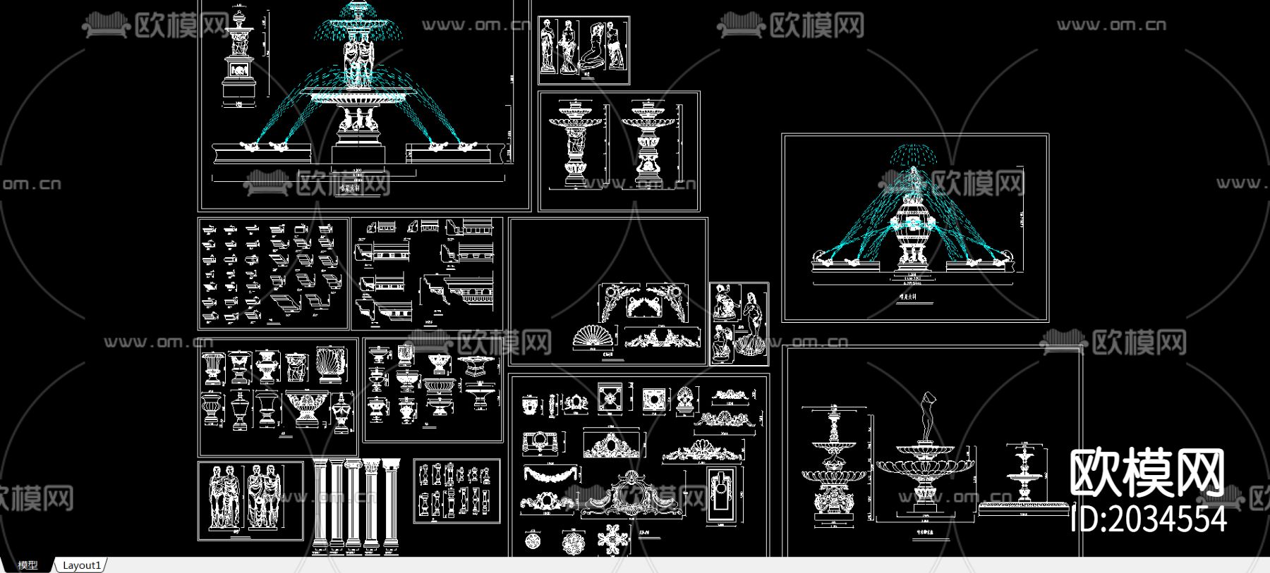 罗马柱造型节点大样下载