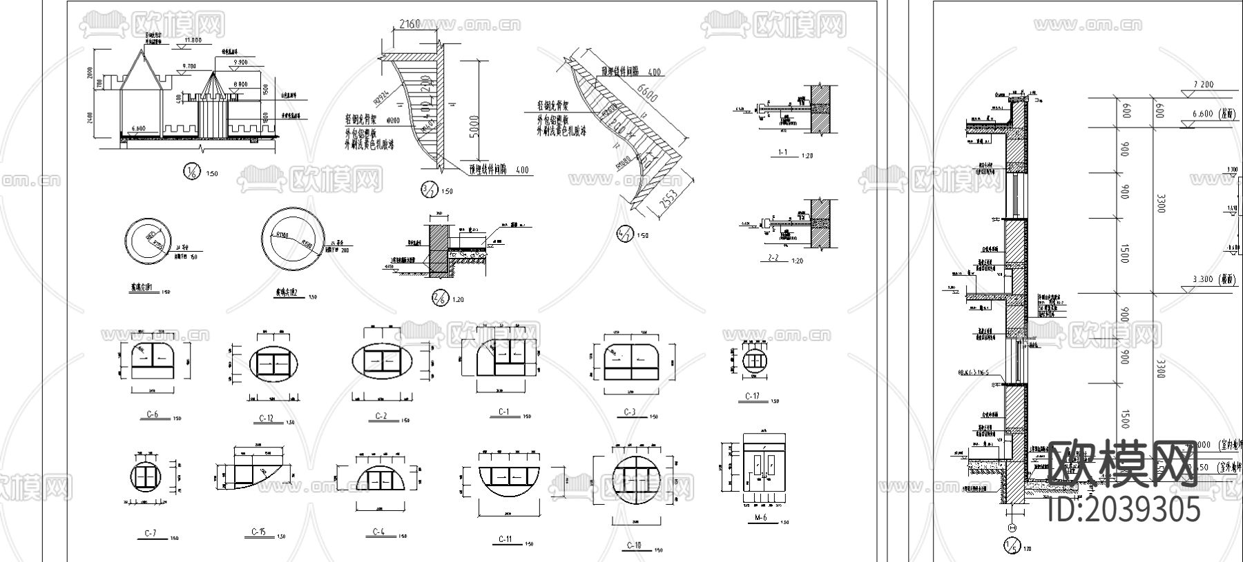 小区幼儿园cad施工图下载（渲染图1）