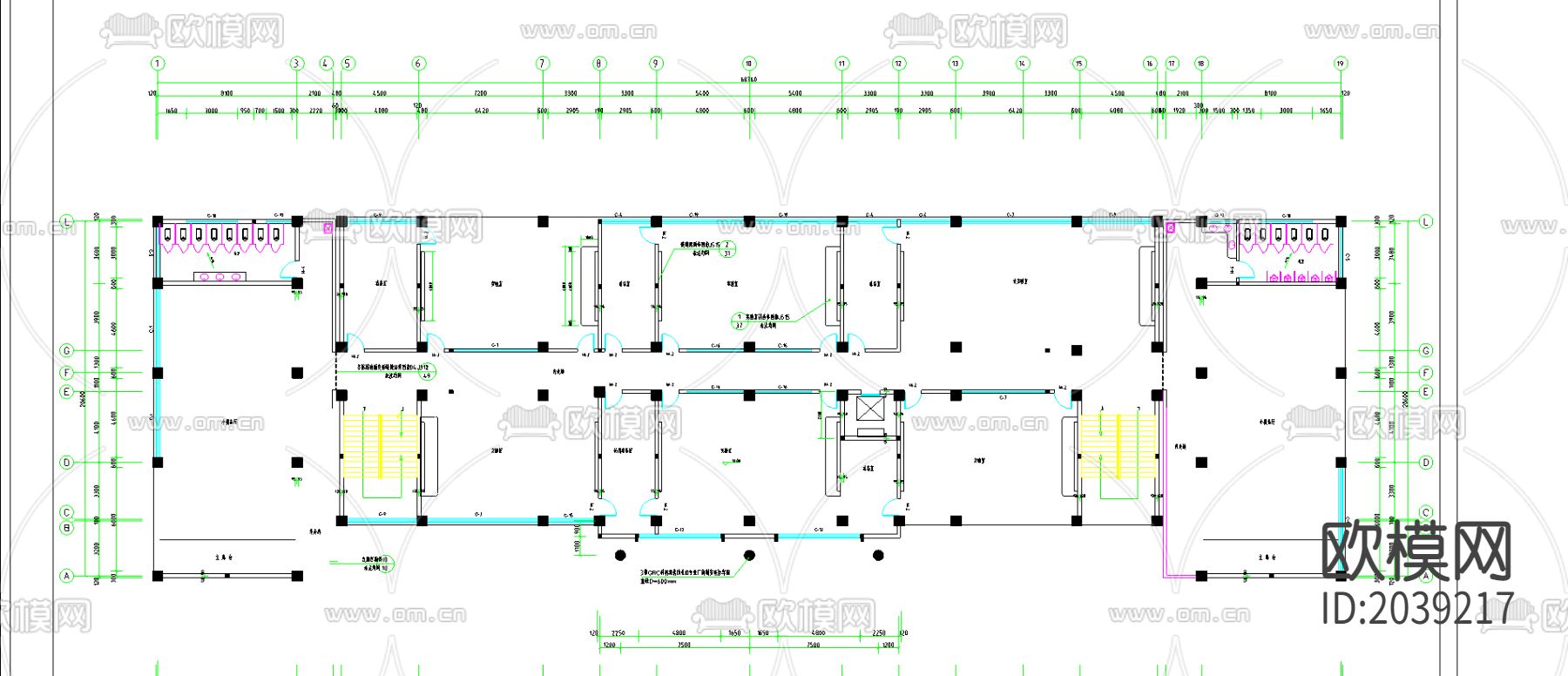 卫生学校实验楼cad施工图下载（渲染图4）