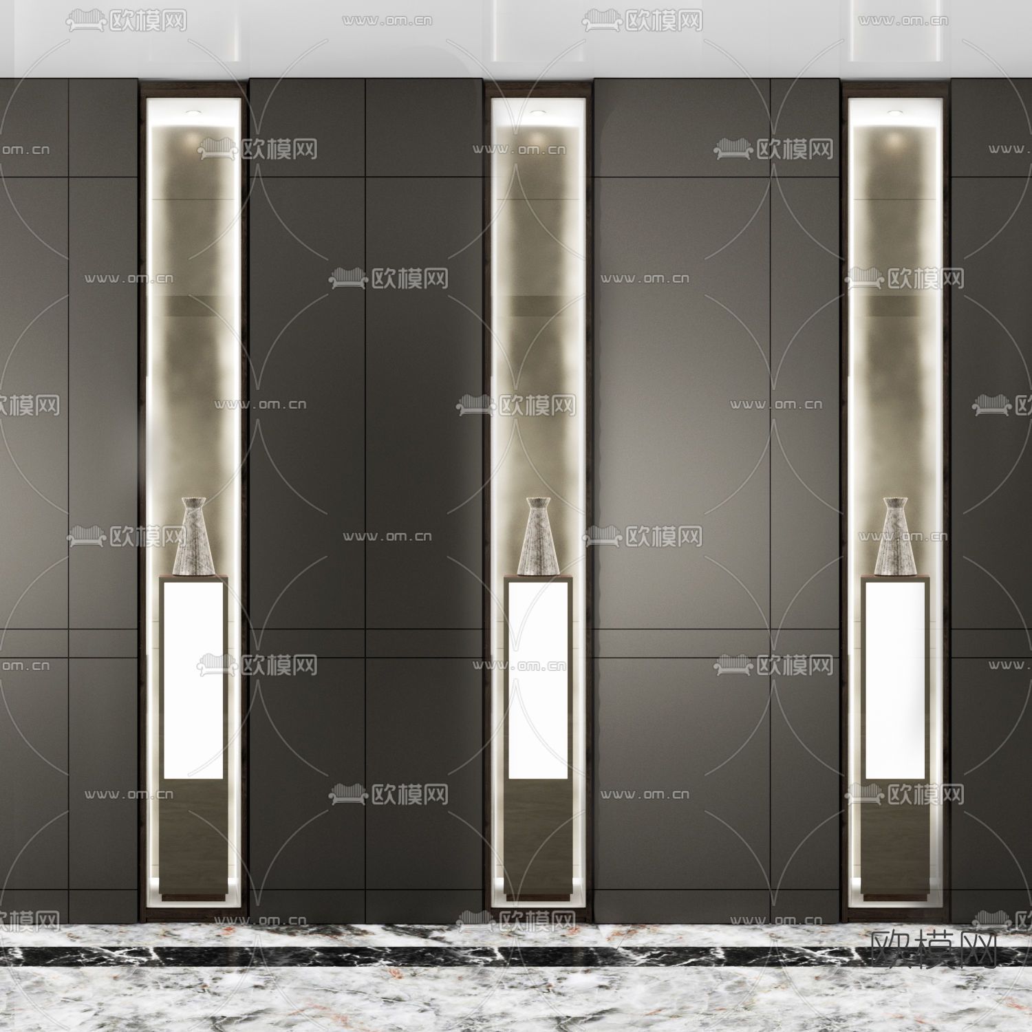 现代背景墙免费3d模型下载